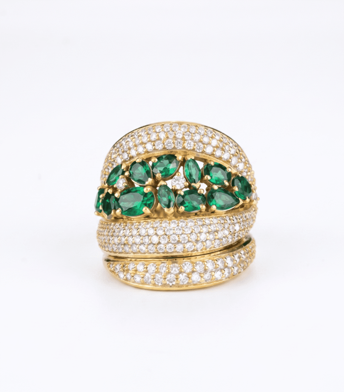 Emerald Cascade Statement Ring
