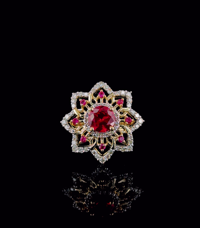Crimson Fleur Ring
