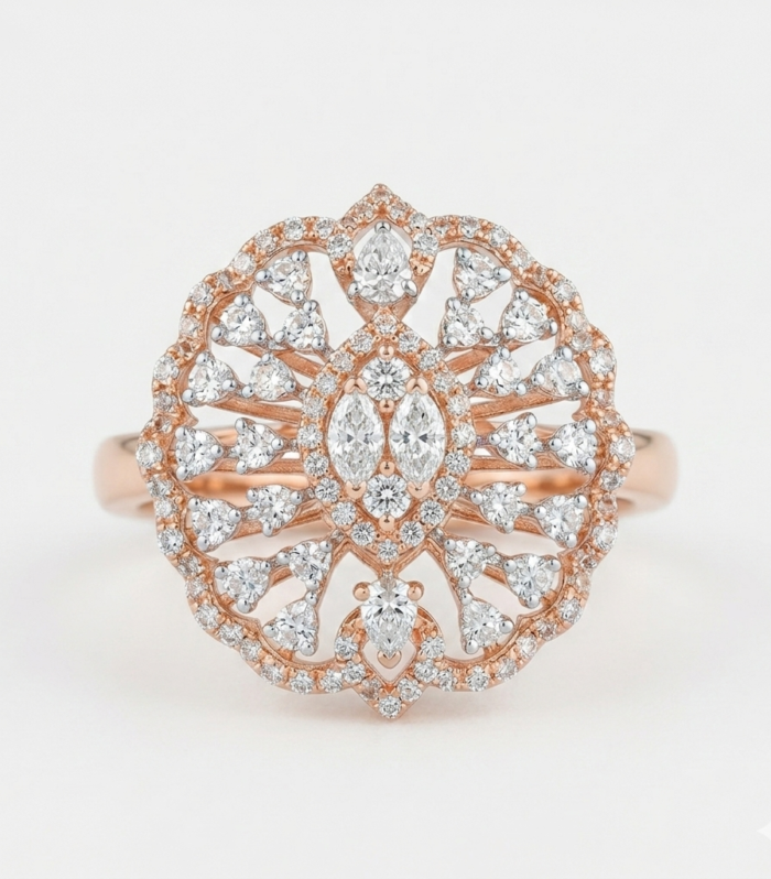 Celestine Bloom Frame Ring