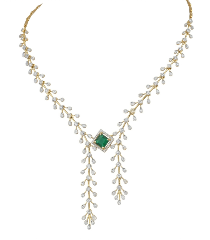 Emerald Vine Cascade Necklace