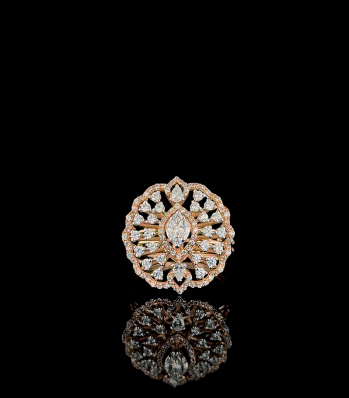 Celestine Bloom Frame Ring