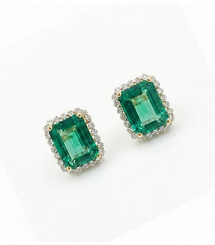 Emerald Halo Luxe Stud Earrings