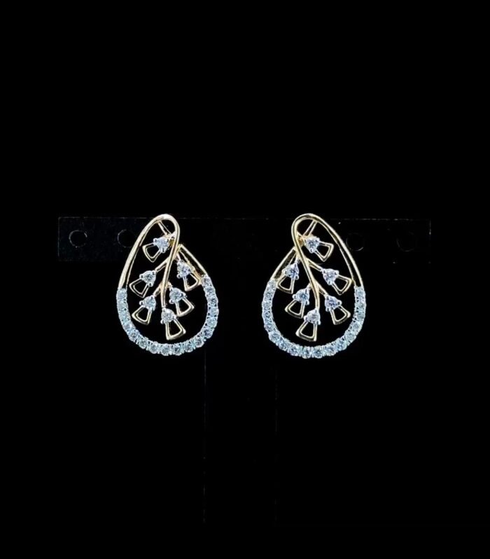 Golden Whisper Drop Stud Earrings