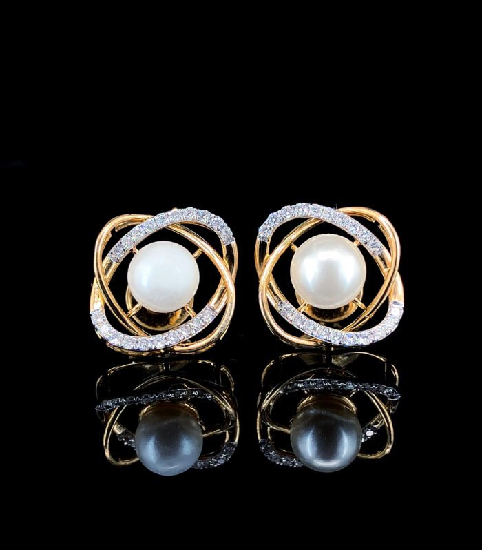 Pearl Aura Orbit Stud Earrings