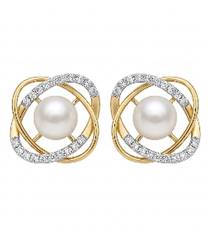Pearl Aura Orbit Stud Earrings