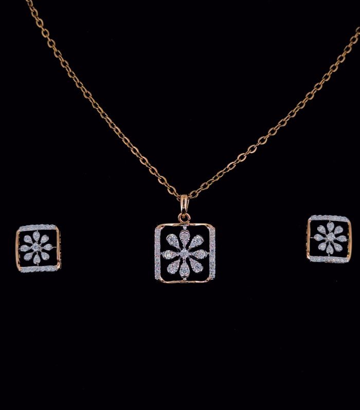 Florette Frame Pendant Set