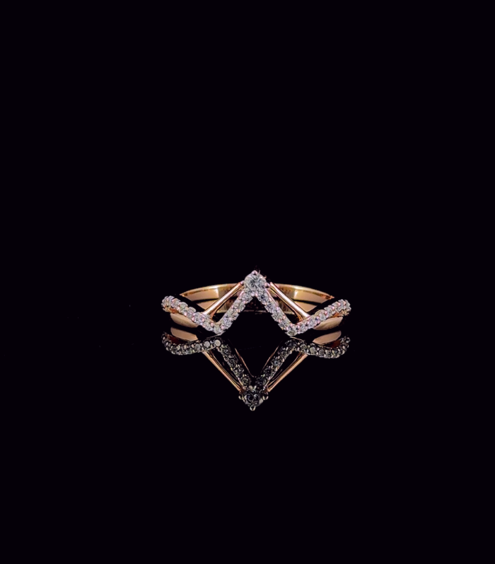 Chevron Poise Ring